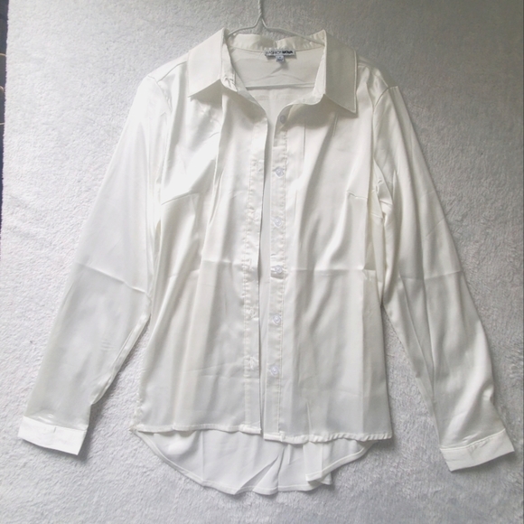 NWOT Silky Button Down Top - Picture 1 of 3